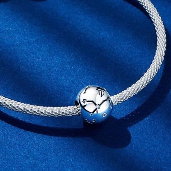 Sterling Silver Aquarius Zodiac Charm - Picture 2 of 4